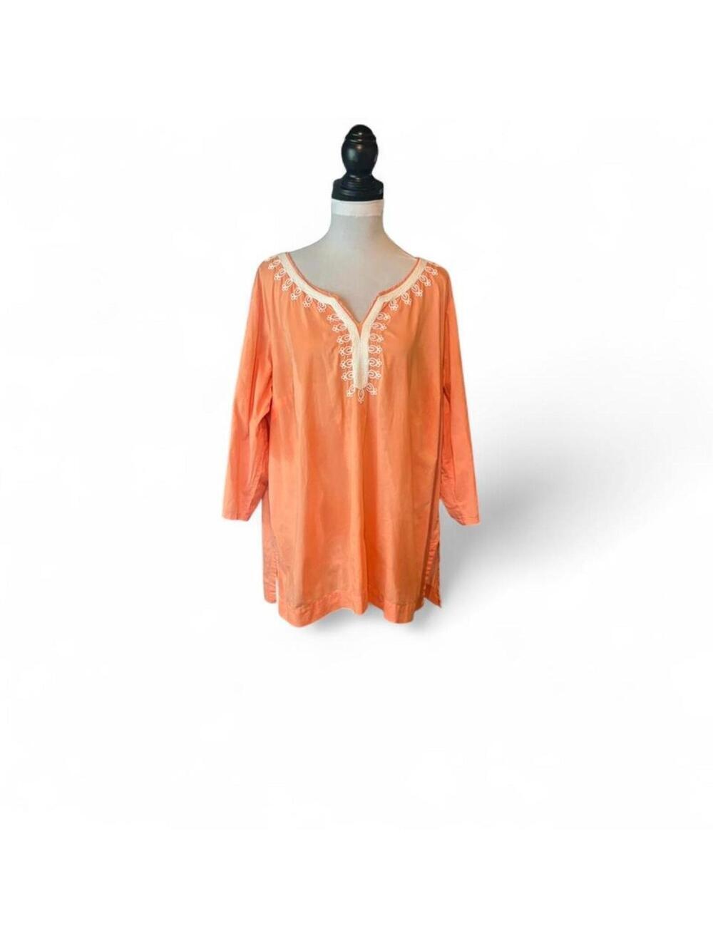 St. John's Bay embroidered tunic top. size 1X